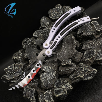 CSGO White Shark Butterfly Knife Trainer White Shark Skin Balisong Trainer