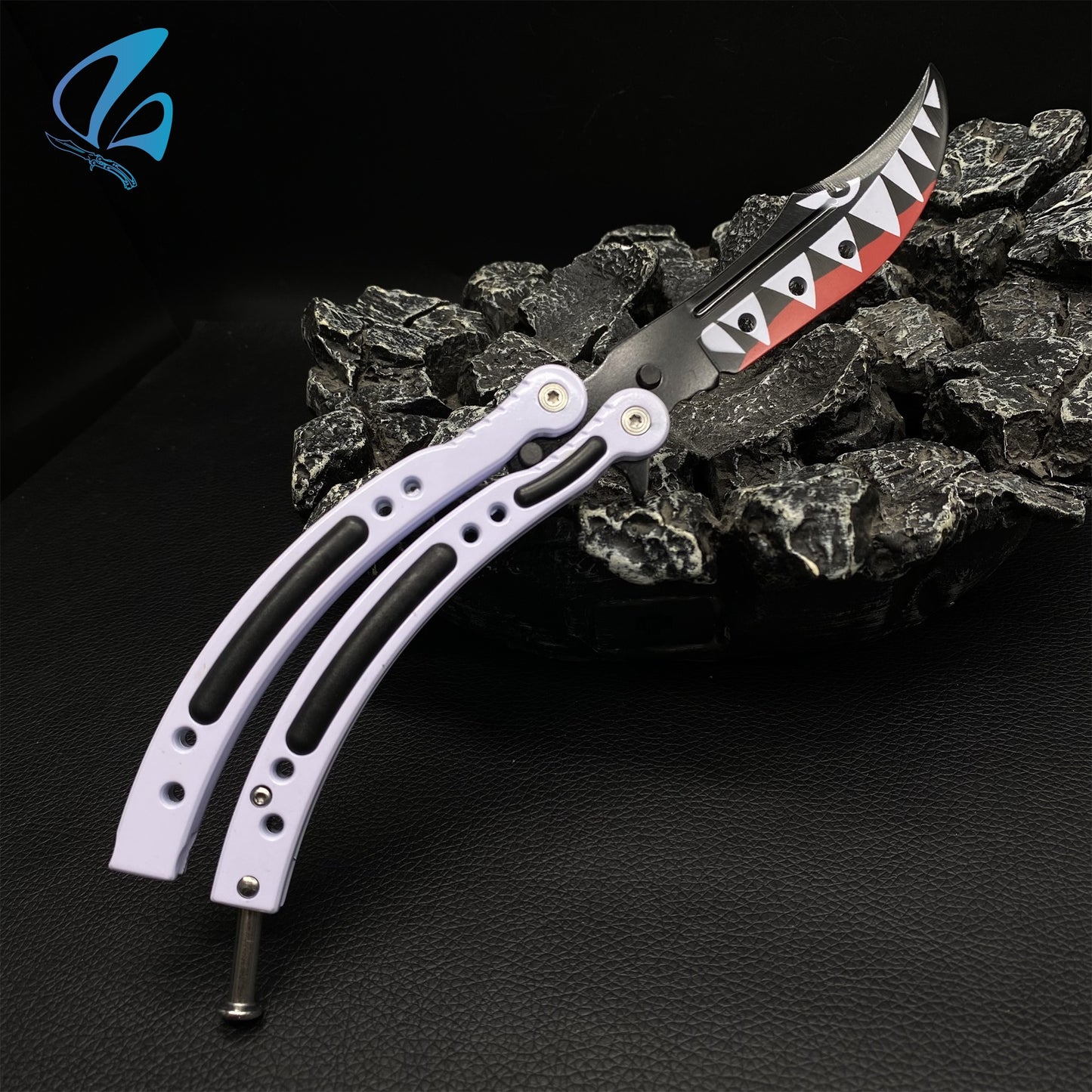 CSGO White Shark Butterfly Knife Trainer White Shark Skin Balisong Trainer