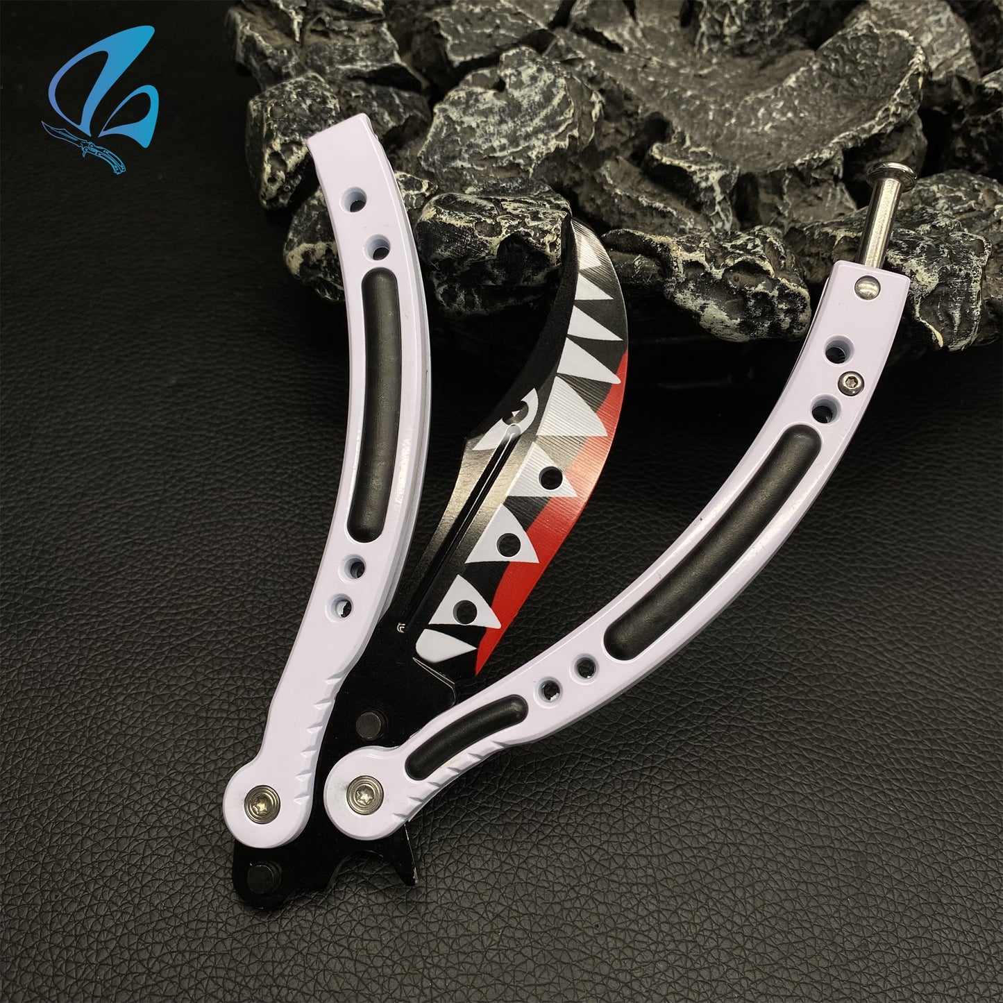 CSGO White Shark Butterfly Knife Trainer White Shark Skin Balisong Trainer