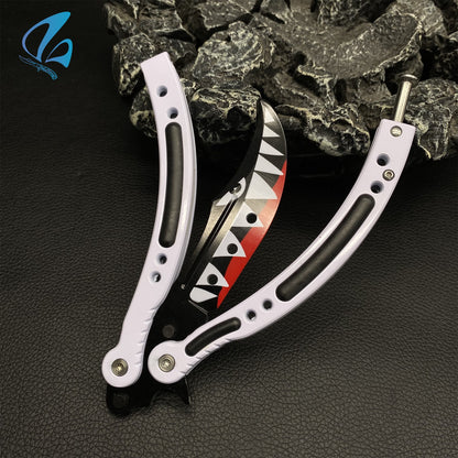 CSGO White Shark Butterfly Knife Trainer White Shark Skin Balisong Trainer