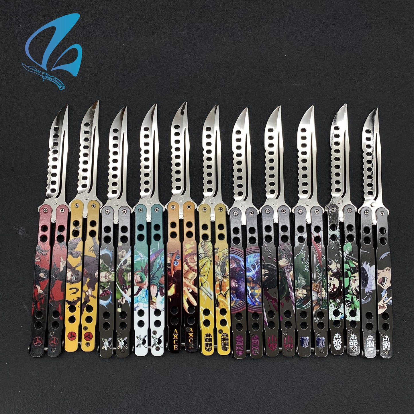 3D Printed Image Anime Butterfly Knife Cool Anime Balisong Fan Art For Display Only