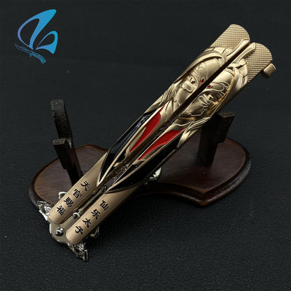 Ancient Girl Butterfly Knife Cool Ancient Girl Balisong Fan Art For Display Only