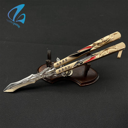 Ancient Girl Butterfly Knife Cool Ancient Girl Balisong Fan Art For Display Only