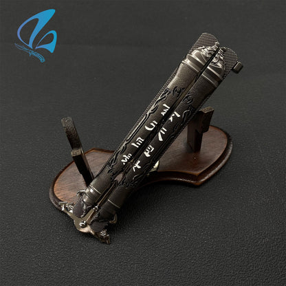 Ancient Scroll Butterfly Knife Cool Ancient Scroll Balisong Fan Art For Display Only