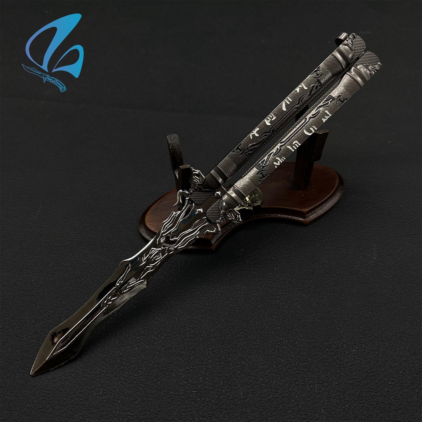 Ancient Scroll Butterfly Knife Cool Ancient Scroll Balisong Fan Art For Display Only