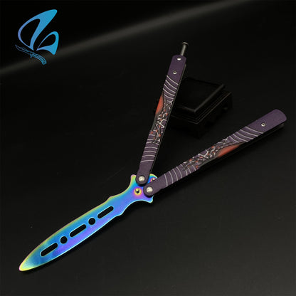 Stainless Steel Toxic Spider Sculpture Butterfly Knife Trainer