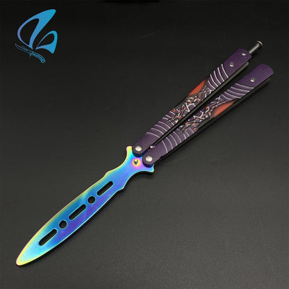 Stainless Steel Toxic Spider Sculpture Butterfly Knife Trainer