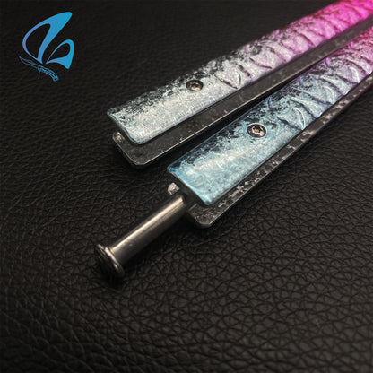 Colorful Ice Cracks Handles Stainless Steel Balisong Trainer