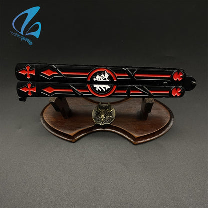 Genshin Impact Butterfly Knife Fan Art Hot Game Balisong Trainer For Display Only