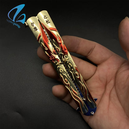 Genshin Impact Butterfly Knife Fan Art Hot Game Balisong Trainer For Display Only