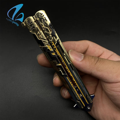 Genshin Impact Butterfly Knife Fan Art Hot Game Balisong Trainer For Display Only