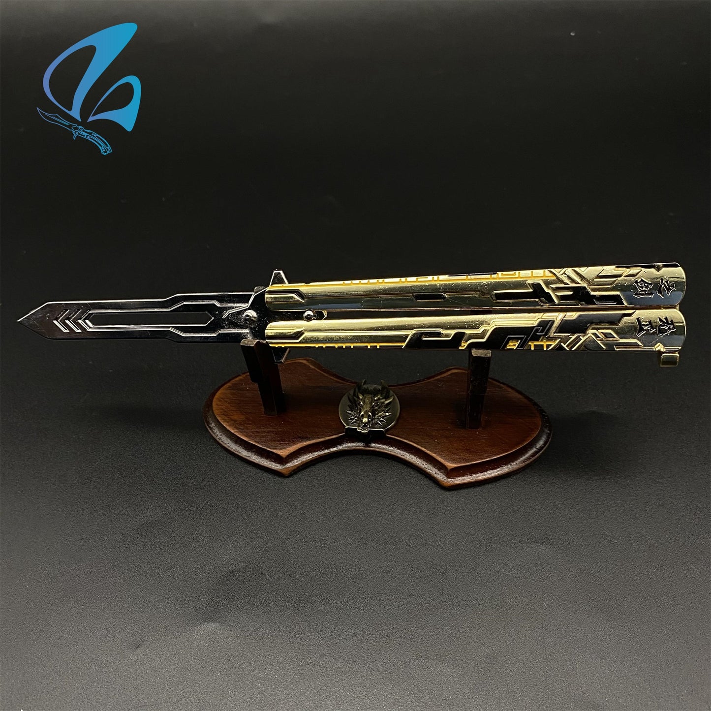 Genshin Impact Butterfly Knife Fan Art Hot Game Balisong Trainer For Display Only