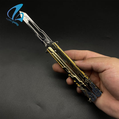 Genshin Impact Butterfly Knife Fan Art Hot Game Balisong Trainer For Display Only