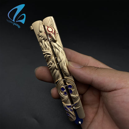 Genshin Impact Butterfly Knife Fan Art Hot Game Balisong Trainer For Display Only