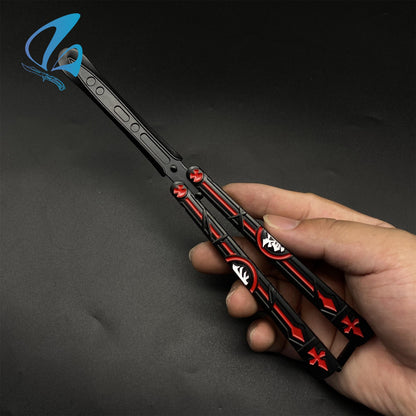 Genshin Impact Butterfly Knife Fan Art Hot Game Balisong Trainer For Display Only