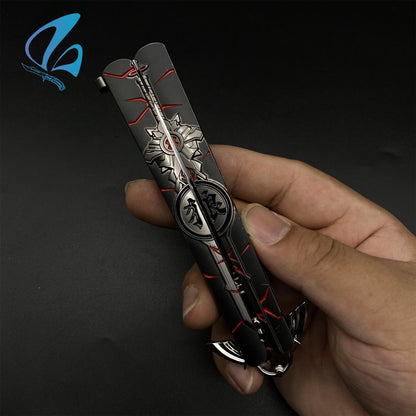 Genshin Impact Butterfly Knife Fan Art Hot Game Balisong Trainer For Display Only