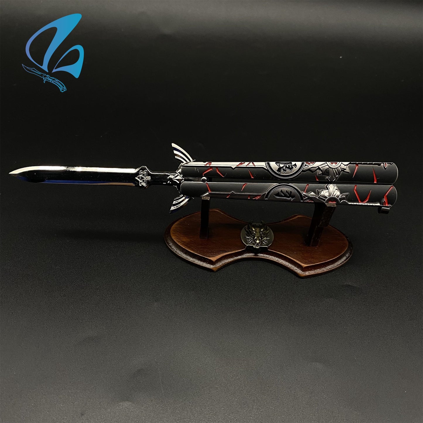 Genshin Impact Butterfly Knife Fan Art Hot Game Balisong Trainer For Display Only