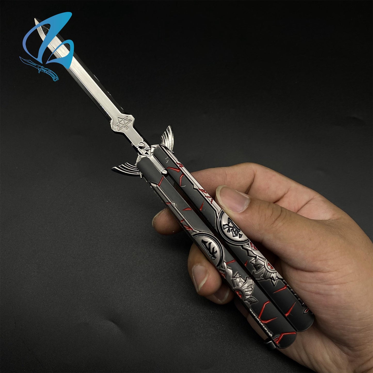 Genshin Impact Butterfly Knife Fan Art Hot Game Balisong Trainer For Display Only