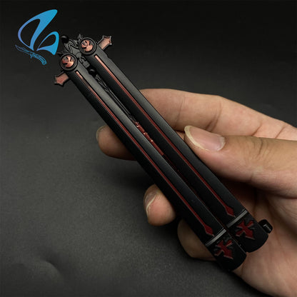 Genshin Impact Butterfly Knife Fan Art Hot Game Balisong Trainer For Display Only