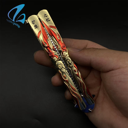 Genshin Impact Butterfly Knife Fan Art Hot Game Balisong Trainer For Display Only