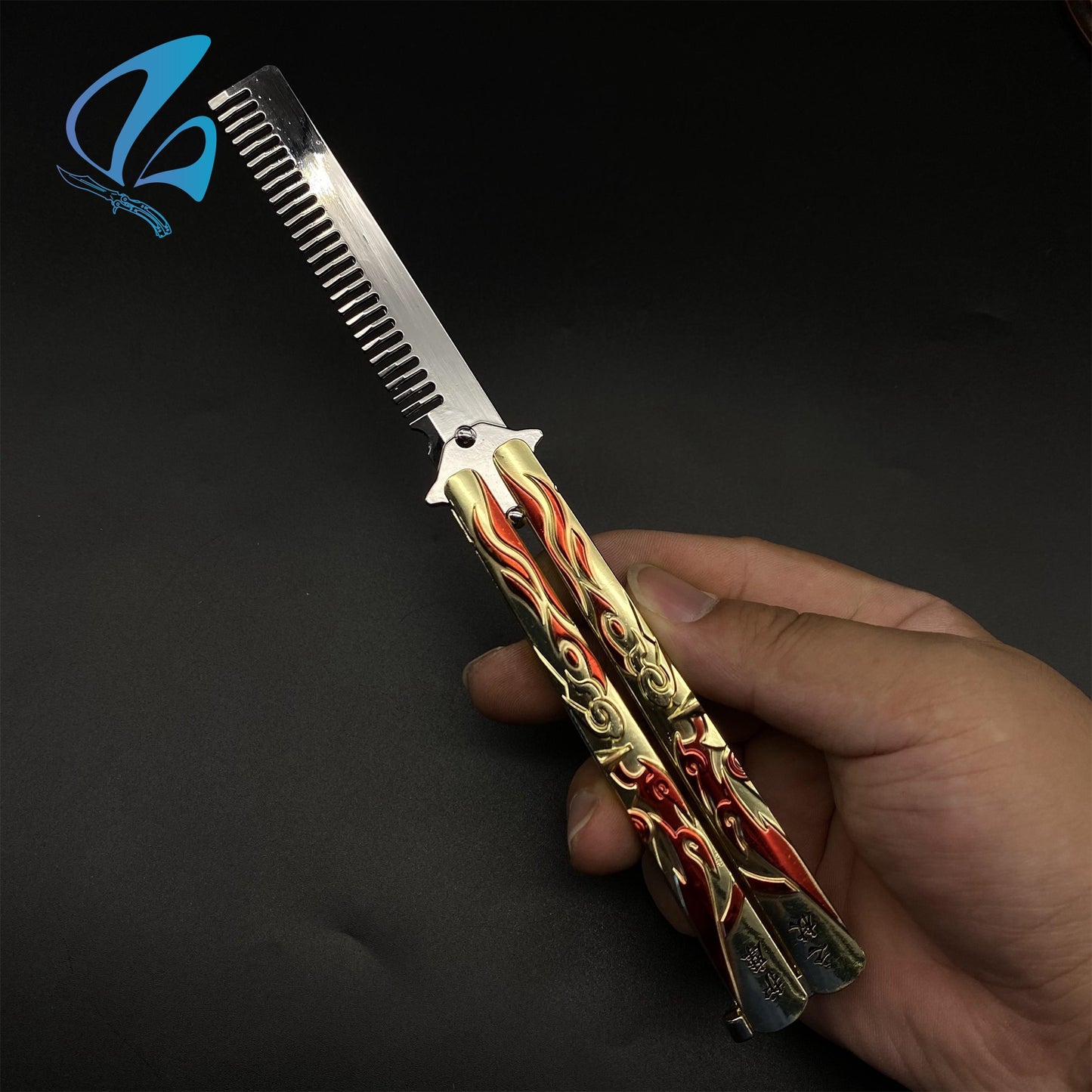 Genshin Impact Butterfly Knife Fan Art Hot Game Balisong Trainer For Display Only