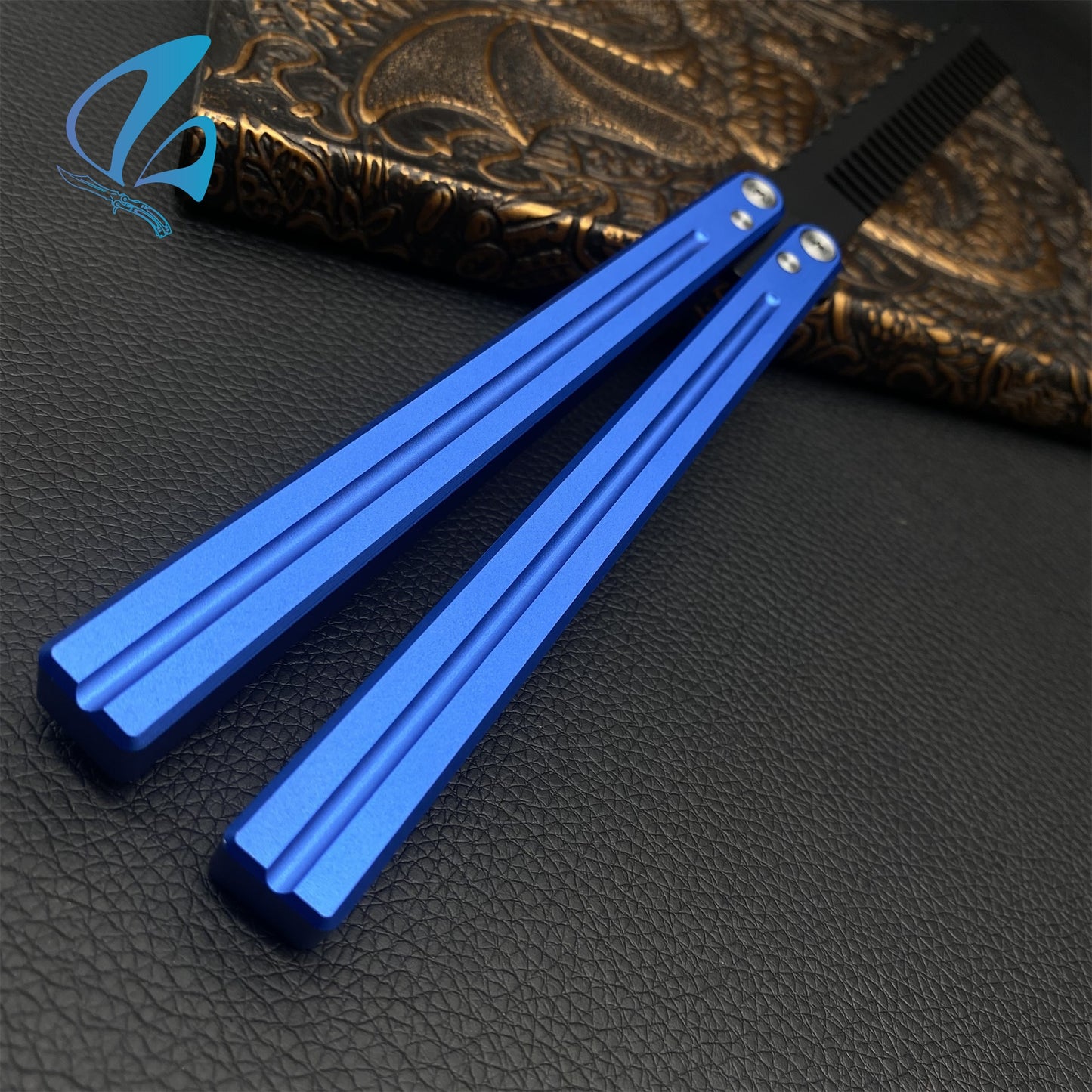 CNC Hair Comb Blade Aluminium Alloy Handle Balisong Trainer