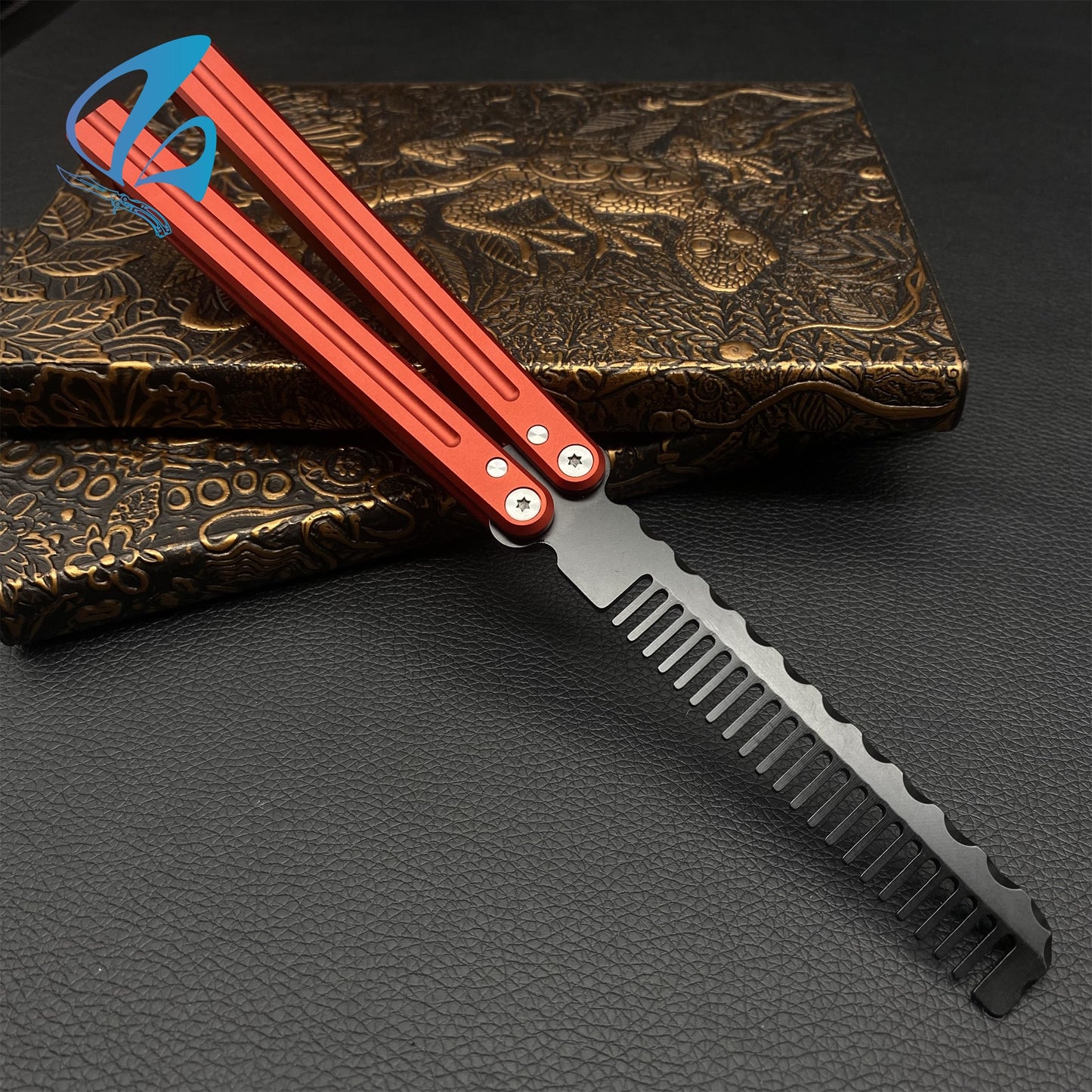 CNC Hair Comb Blade Aluminium Alloy Handle Balisong Trainer