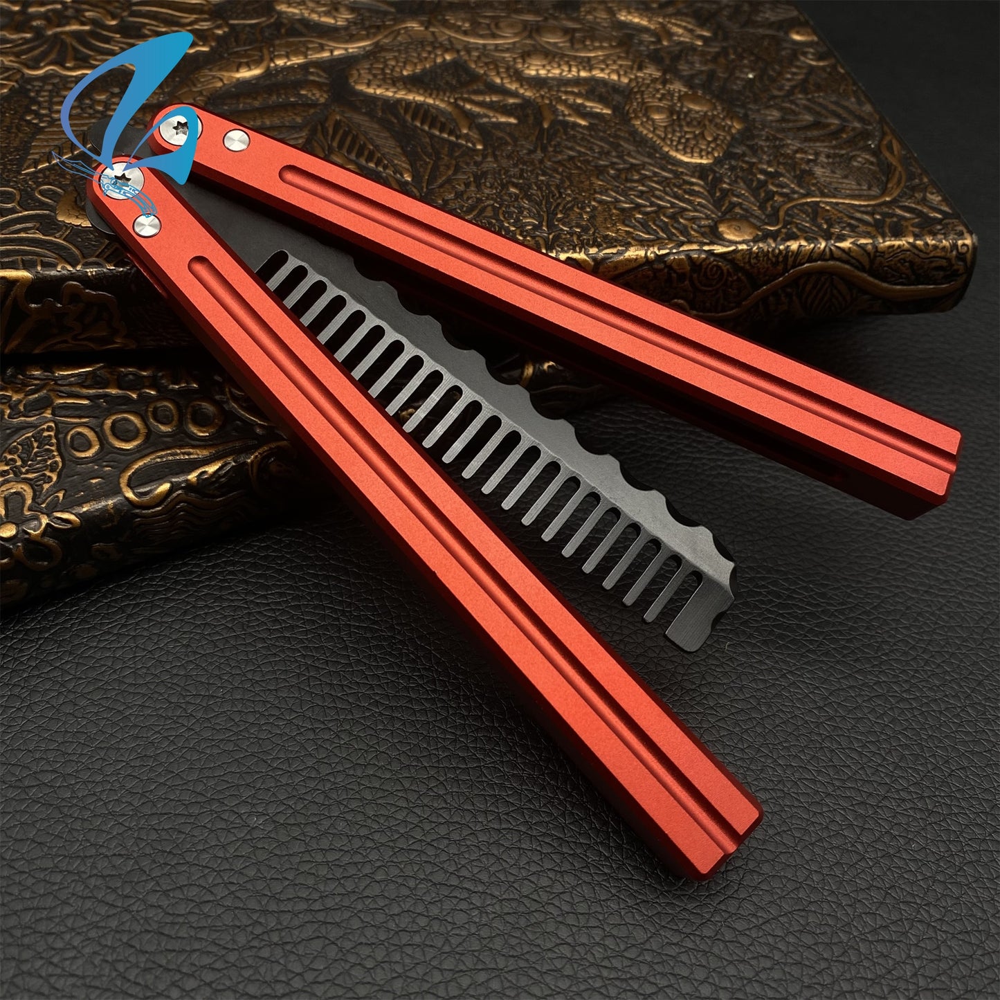 CNC Hair Comb Blade Aluminium Alloy Handle Balisong Trainer