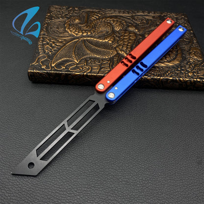 Classical Contrast Color CNC Aluminium Alloy Handle Butterfly Knife Trainer