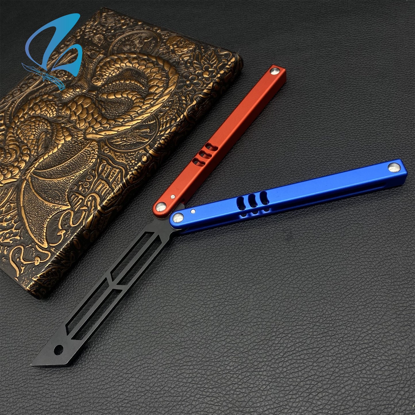 Classical Contrast Color CNC Aluminium Alloy Handle Butterfly Knife Trainer