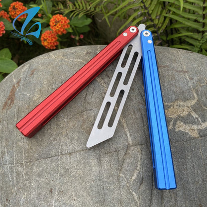 Classical Contrast Color CNC Aluminium Alloy Handle Butterfly Knife Trainer