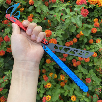 Classical Contrast Color CNC Aluminium Alloy Handle Butterfly Knife Trainer