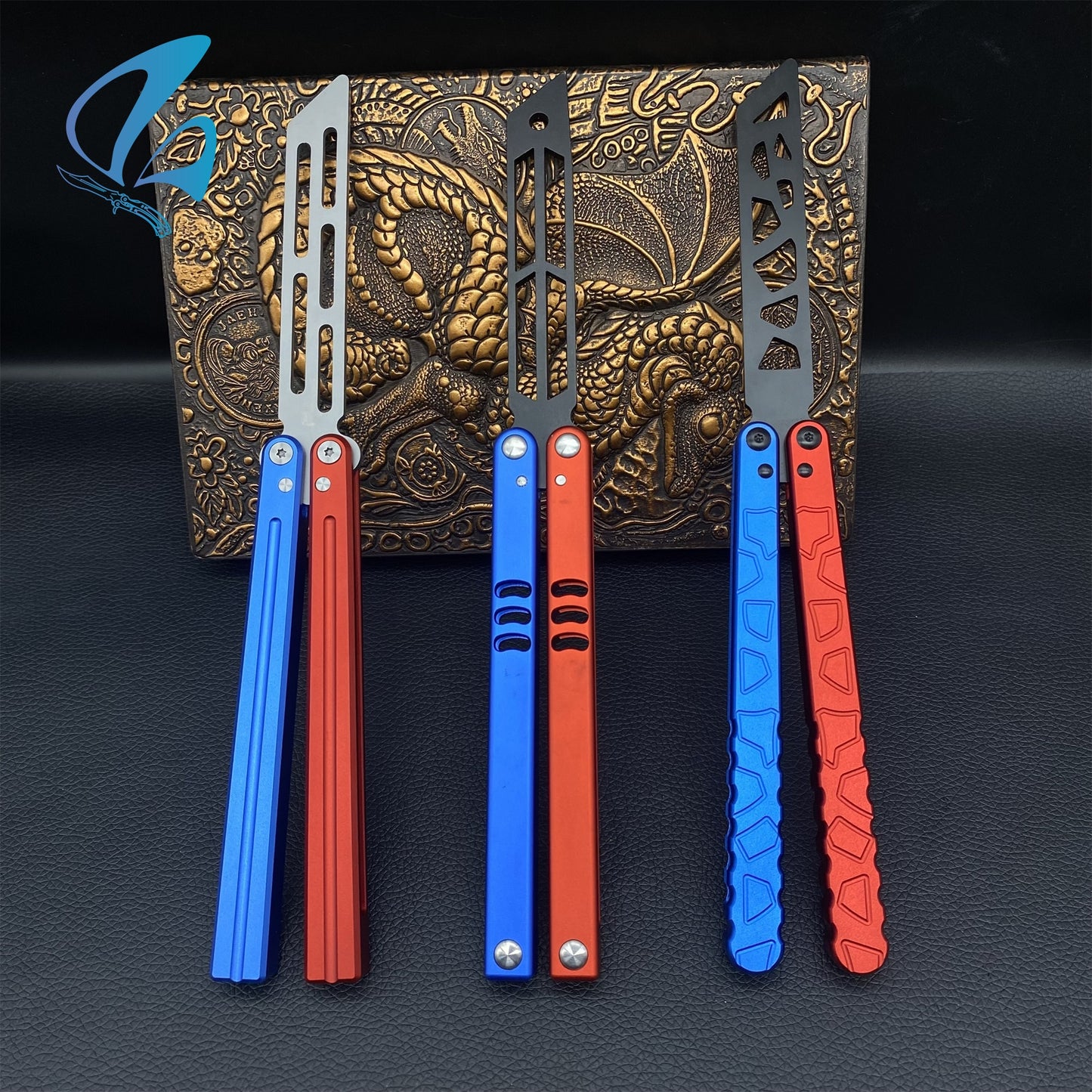 Classical Contrast Color CNC Aluminium Alloy Handle Butterfly Knife Trainer