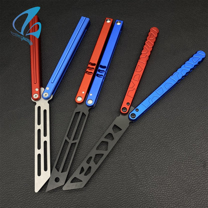 Classical Contrast Color CNC Aluminium Alloy Handle Butterfly Knife Trainer