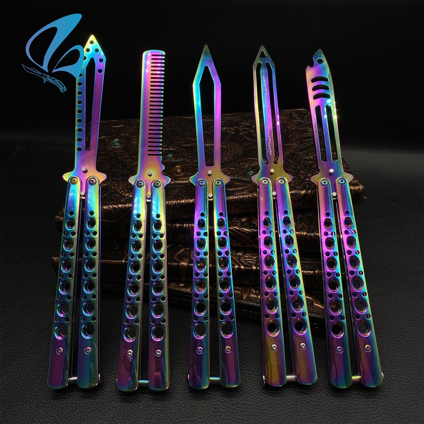 Rainbow Color Stainless Steel Balisong Trainer For for Beginner