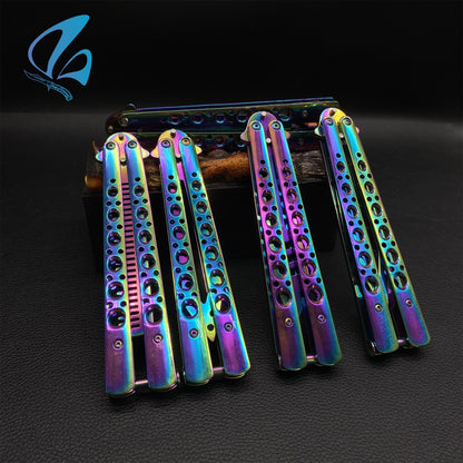 Rainbow Color Stainless Steel Balisong Trainer For for Beginner