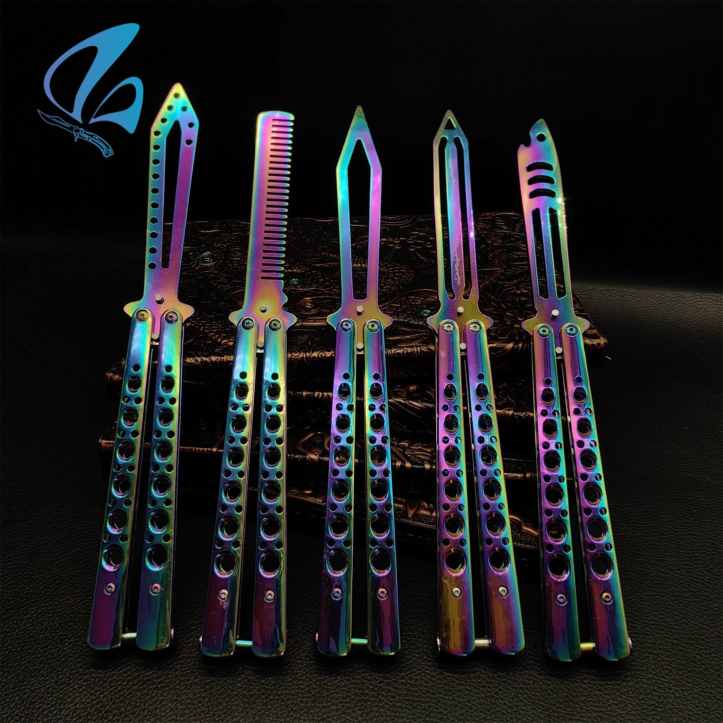 Rainbow Color Stainless Steel Balisong Trainer For for Beginner