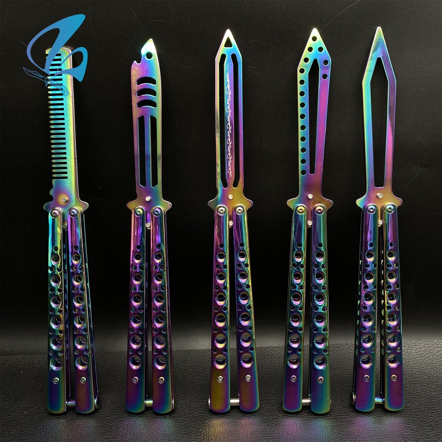 Rainbow Color Stainless Steel Balisong Trainer For for Beginner