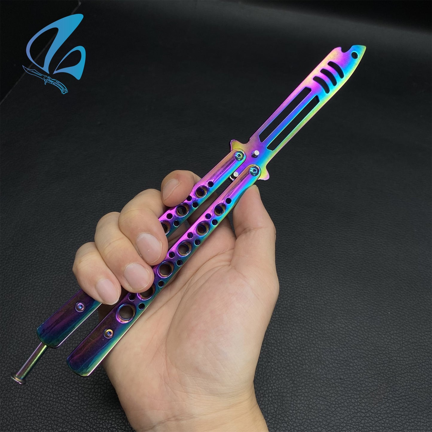 Rainbow Color Stainless Steel Balisong Trainer For for Beginner