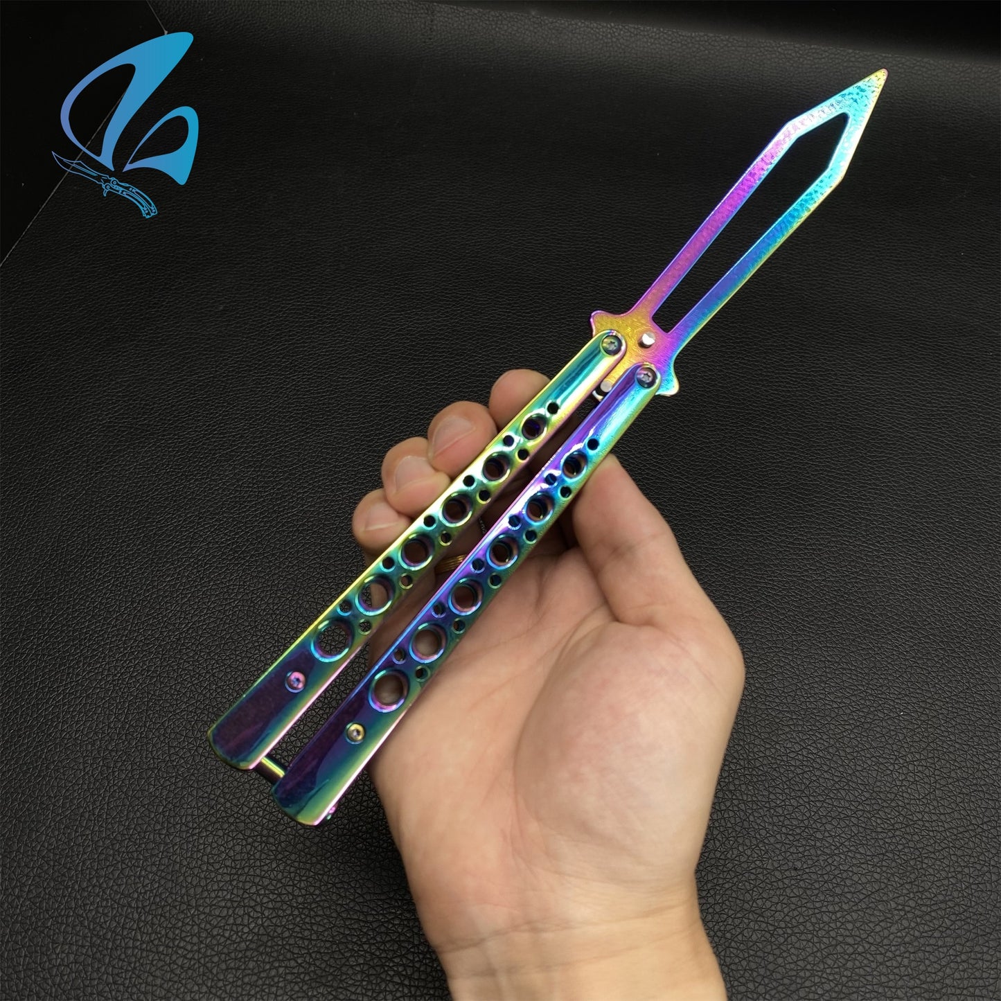 Rainbow Color Stainless Steel Balisong Trainer For for Beginner