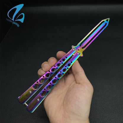 Rainbow Color Stainless Steel Balisong Trainer For for Beginner