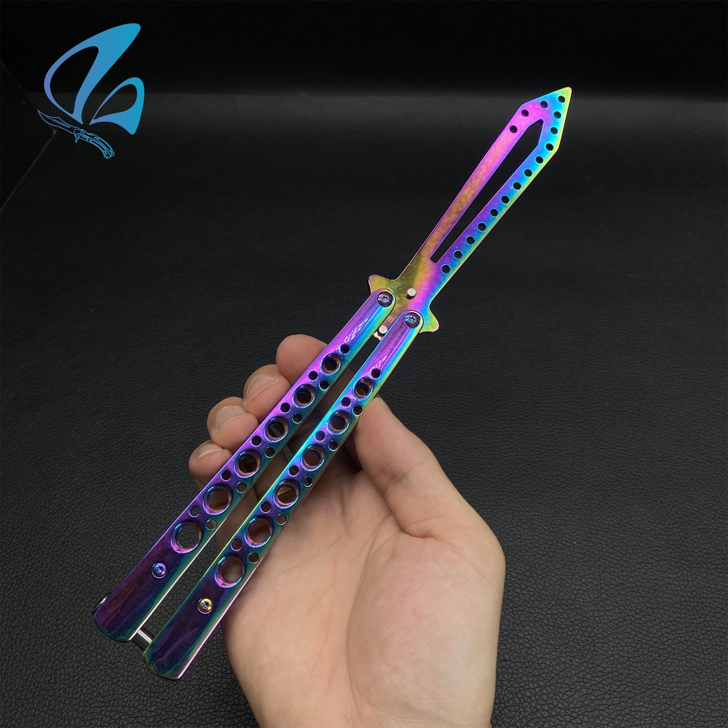 Rainbow Color Stainless Steel Balisong Trainer For for Beginner