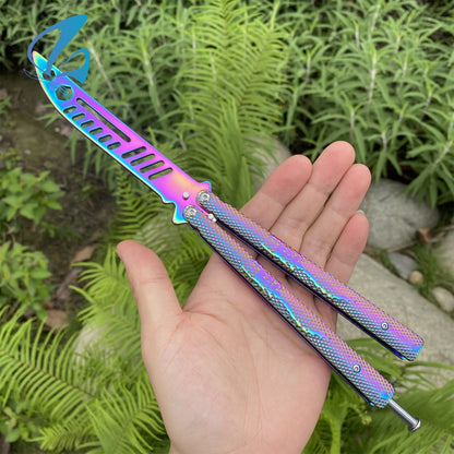 Scorpion Relief Rainbow Coating Stainless Steel Balisong Trainers