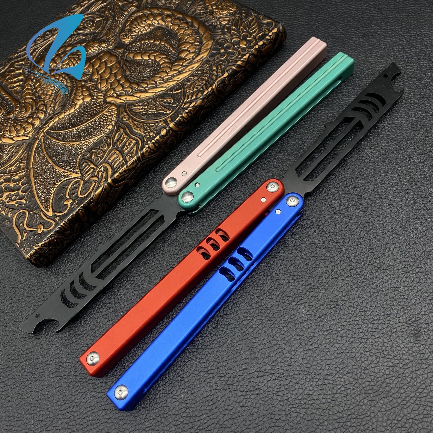 CNC Shark Head Bottle Opener Blade Aluminium Alloy Handle Balisong Trainer