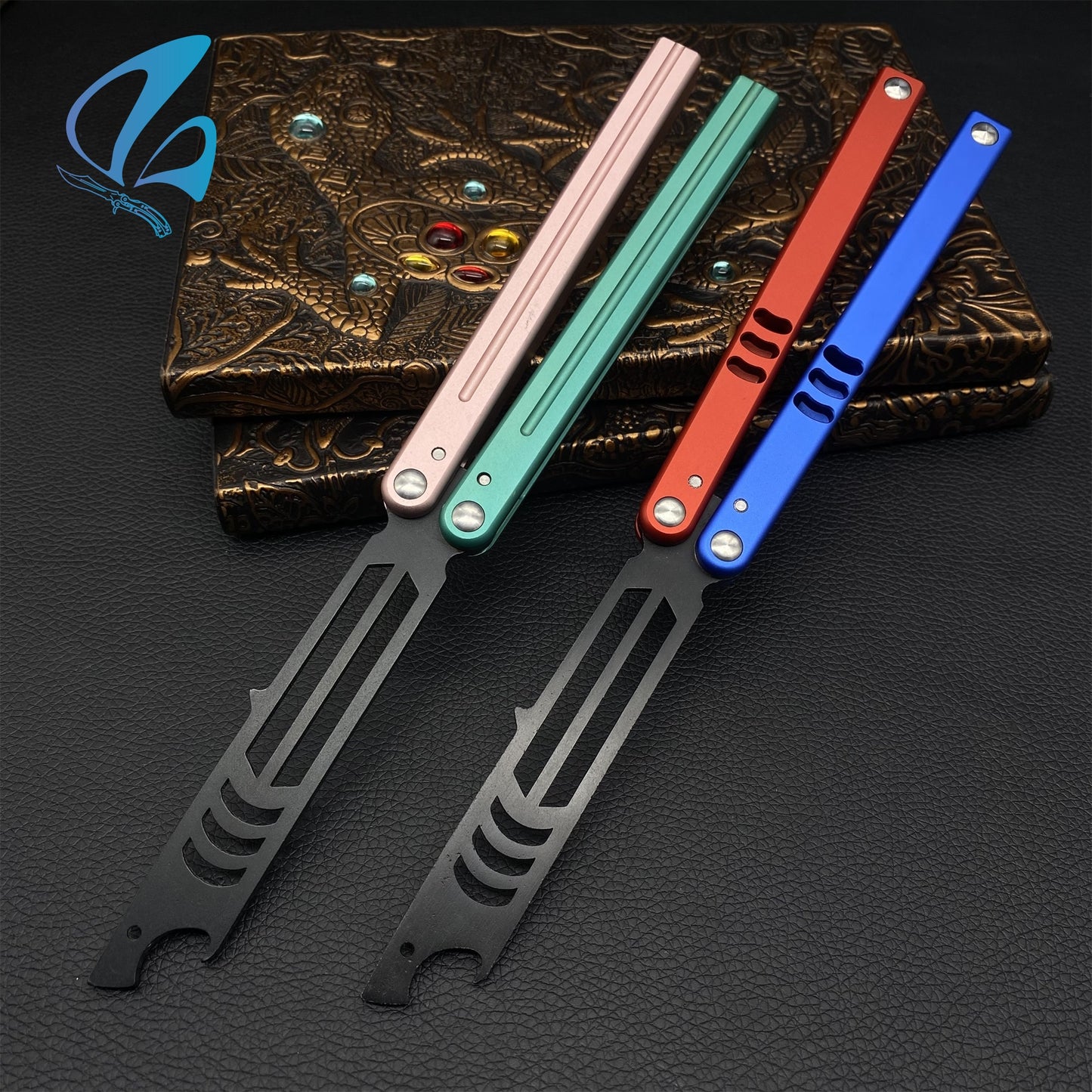 CNC Shark Head Bottle Opener Blade Aluminium Alloy Handle Balisong Trainer