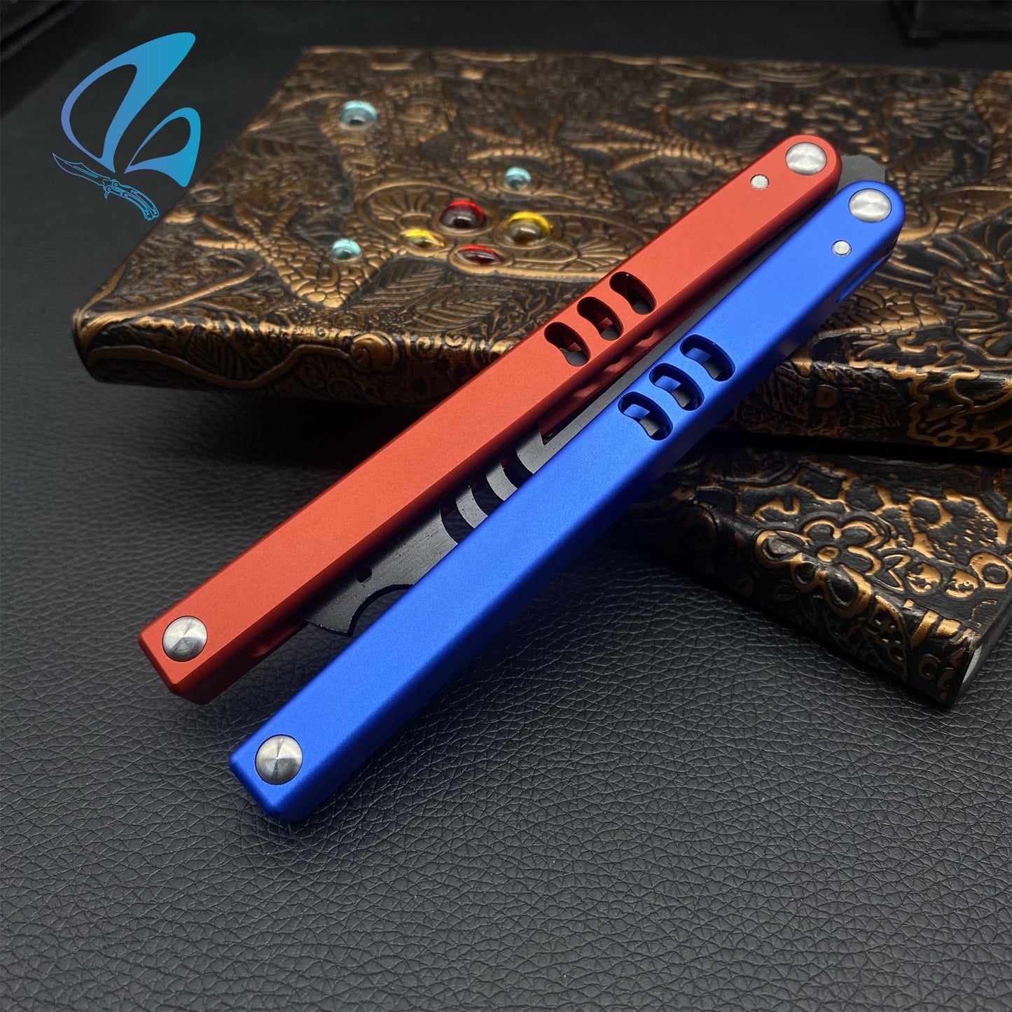 CNC Shark Head Bottle Opener Blade Aluminium Alloy Handle Balisong Trainer