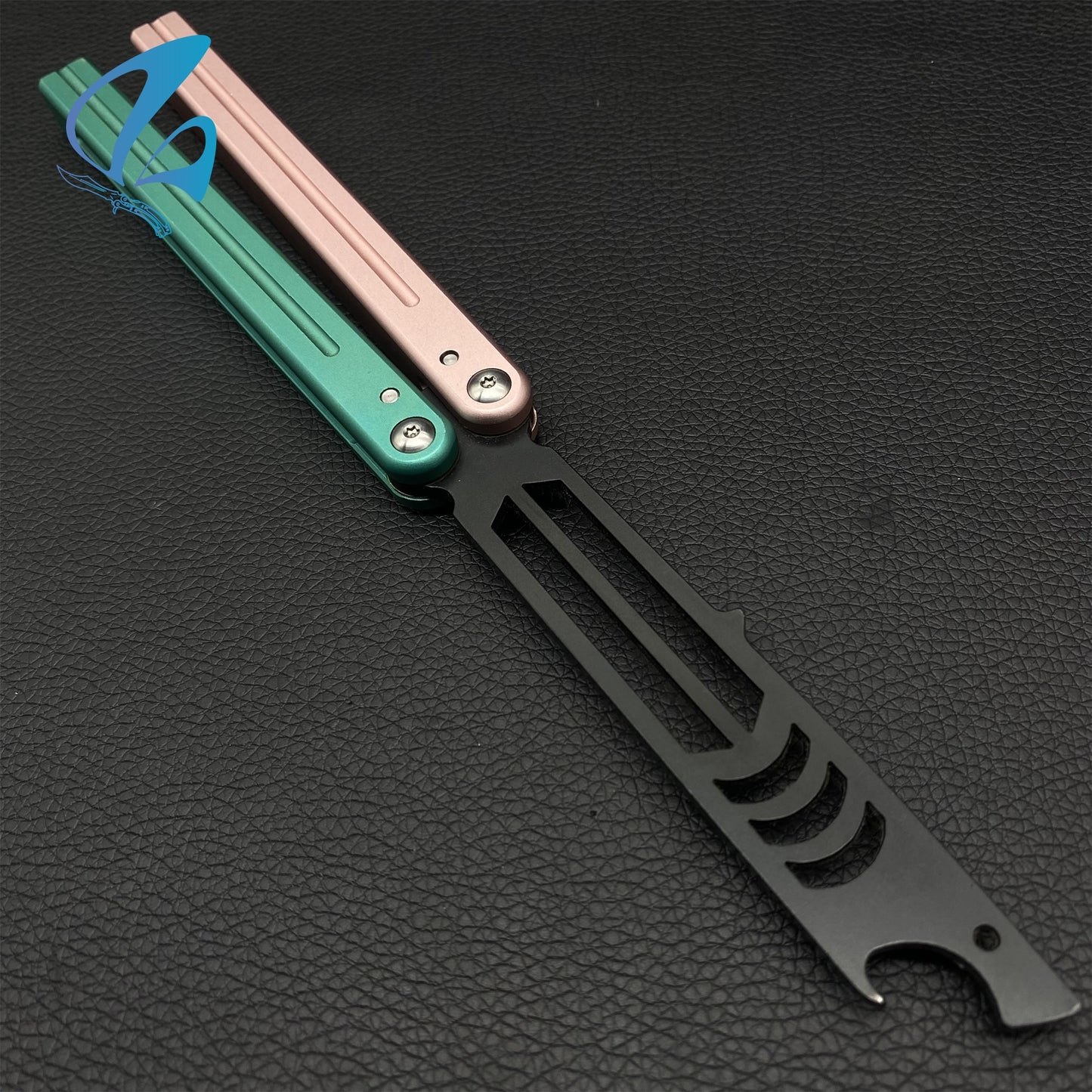 CNC Shark Head Bottle Opener Blade Aluminium Alloy Handle Balisong Trainer