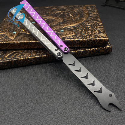 CNC Snake Head Aluminium Alloy Handle Balisong Trainer