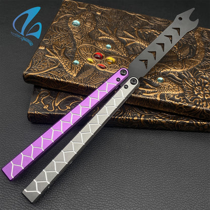 CNC Snake Head Aluminium Alloy Handle Balisong Trainer