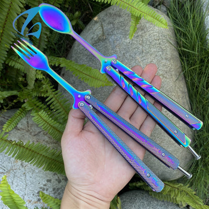 Creative Outdoor Fork Spoon Balisong Trainer